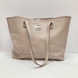 Michael Kors Tan Saffiano Leather Large Tote Bag Purse Multiple Interior Pockets